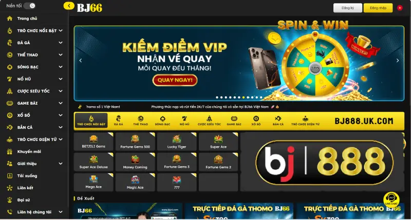 BJ66 Casino trực tuyến nhiều sảnh độc quyền mới nhất